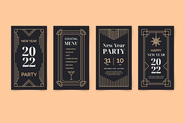 Art Deco Story Collection in Flat Design – Free Download