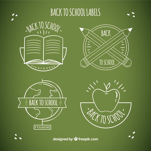 Chalk Style Back to School Label Collection – Free Download