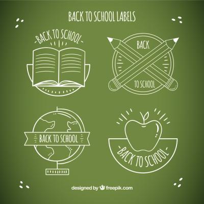 Chalk Style Back to School Label Collection – Free Download