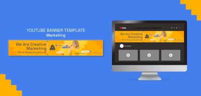 Marketing Strategy YouTube Banner Template – Free Download