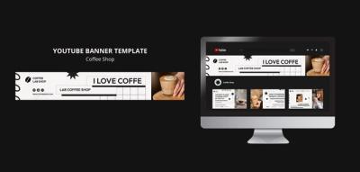 Coffee Shop YouTube Banner Template – Free Download