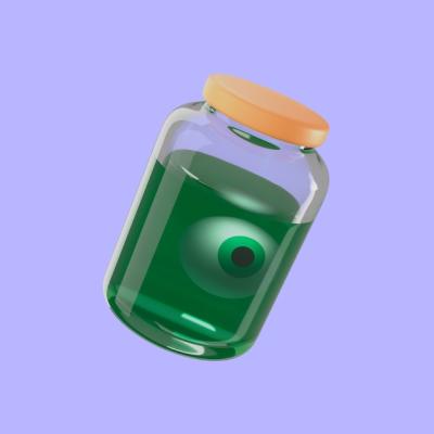 Halloween Eye in Jar Icon – Free Download for 3D Rendering PSD Templates