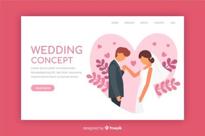 Wedding Landing Page Vector Template – Free Download