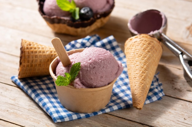 Blueberry Ice Cream Scoops – Free Stock Photo for Download