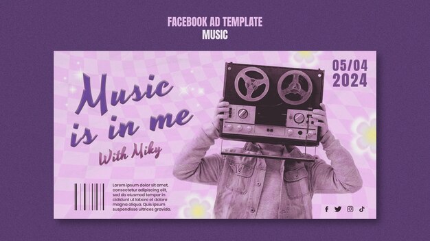 Retro Music Fest Facebook Template – Free Download