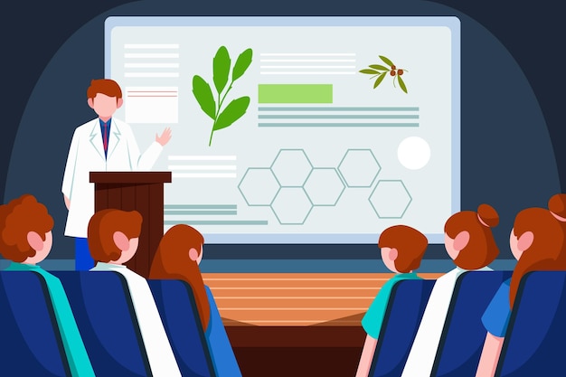 Flat Medical Conference Illustration – Free Download