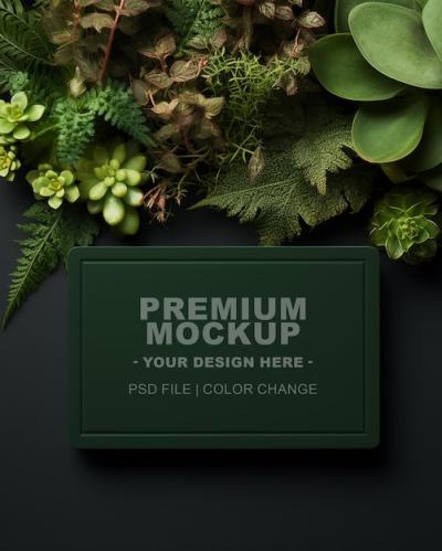 Card Mockup Featuring Nature Flowers and Plants – Free Download