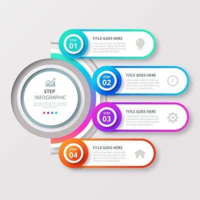 Gradient Infographic Template with Steps – Free Download