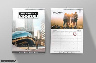 Wall Calendar Clip Branding Mockup – Free Stock Photo for Download