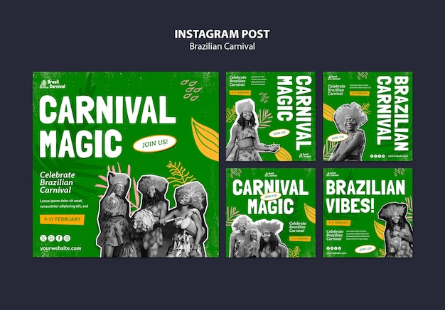 Brazilian Carnival Template Design – Free Download, Free Stock Photo