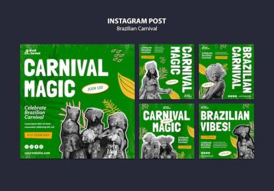 Brazilian Carnival Template Design – Free Download, Free Stock Photo