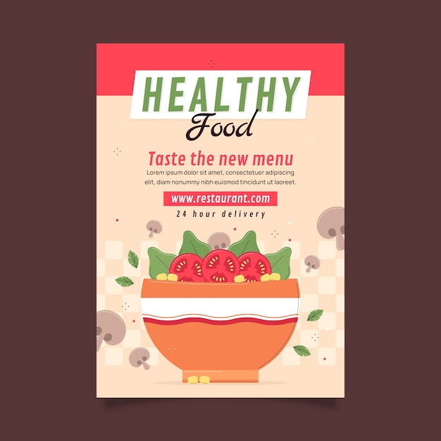 Flat Design Tasty Food Restaurant Poster – Free to Download