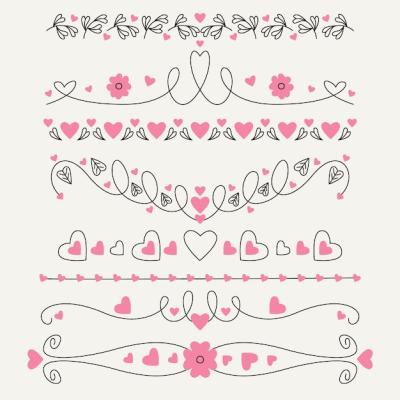 Hand Drawn Hearts Border and Frame Design – Free to Download