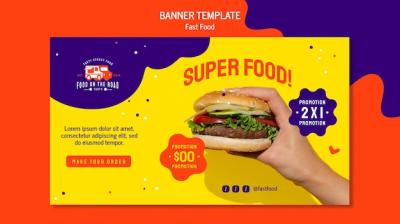 Fast Food Banner Template – Free Download, Free Stock Photo