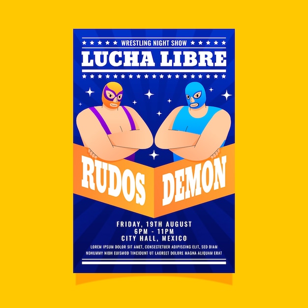 Mexican Wrestler Flyer Design Template – Free Download