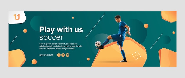 Gradient Soccer Twitter Header – Free Download