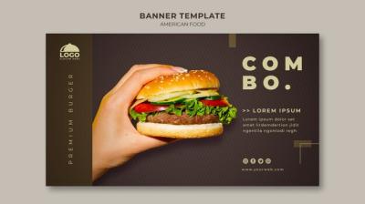 Burger Banner Template – Download Free Stock Photo