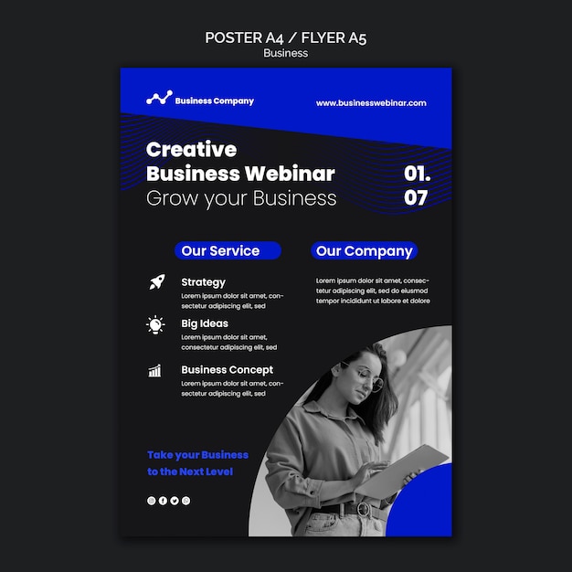 Business Webinar Print Template – Download Free Stock Photo