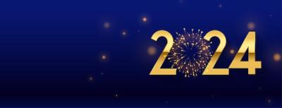 2024 New Year Eve Firework Celebration Banner with Text Space – Free to Download