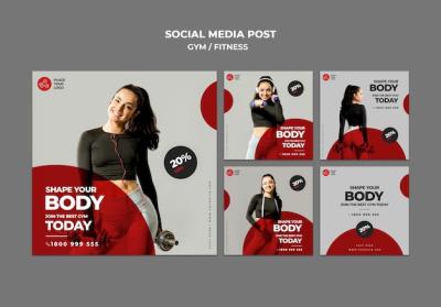 Fitness Concept Social Media Post Template – Free Download