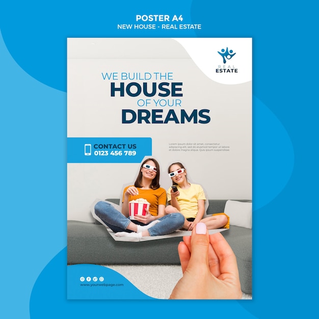 New House Real Estate Poster – Free to Download