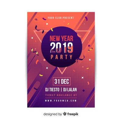 New Year 2019 Party Flyer – Free Download, Download Free Stock Photo