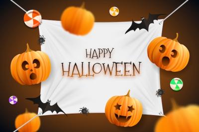 Realistic Background for Halloween Celebration – Free Download