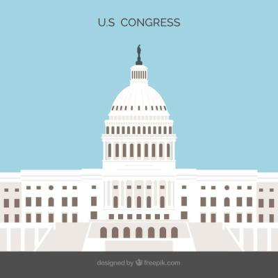 United States Congress Building in Flat Style – Free Download