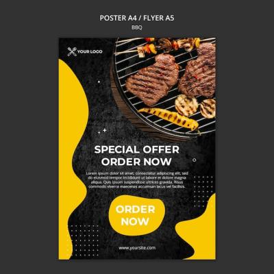 Barbecue Restaurant Poster Template – Free Download