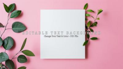 Blank Paper and Greenery on a Pink Background – Free Stock Photo Download