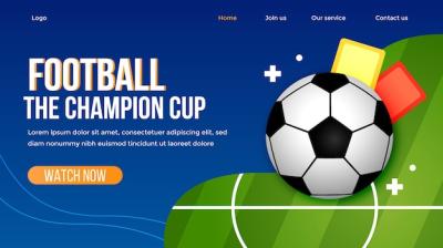 Gradient Football Landing Page Template – Free Download