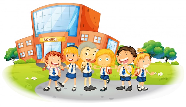 Children in School Uniform at School – Free Stock Photo for Download