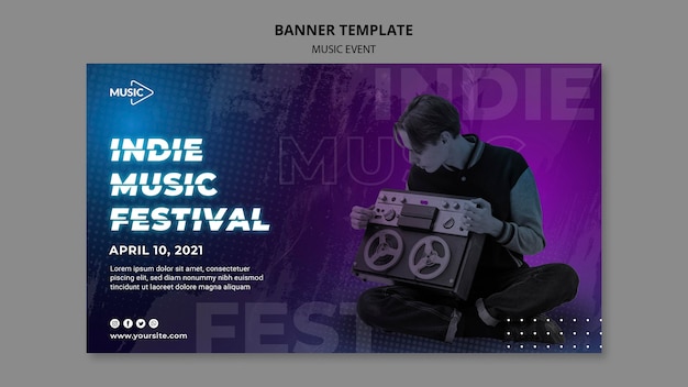 Indie Music Festival Banner Template – Free Download