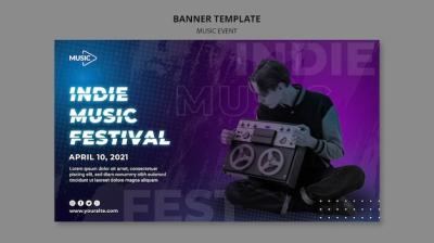 Indie Music Festival Banner Template – Free Download