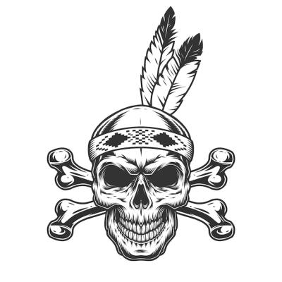 Native American Indian Warrior Skull – Free Download for Stunning Vector Templates