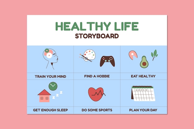 Hand Drawn Healthy Life Storyboard – Free Download