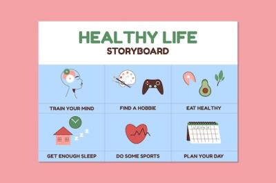 Hand Drawn Healthy Life Storyboard – Free Download