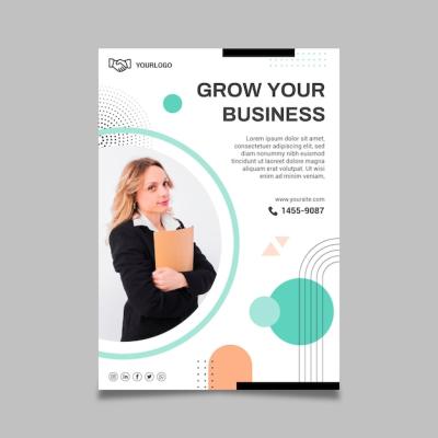 Business Woman Flyer Template – Free Download, Free Stock Photo