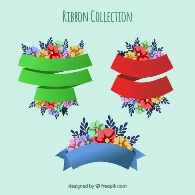 Colorful Ribbons with Flowers – Free Stock Photo for Download