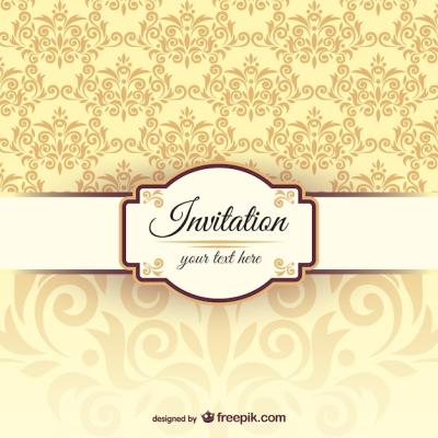 Damask Pattern Invitation Template – Free Download