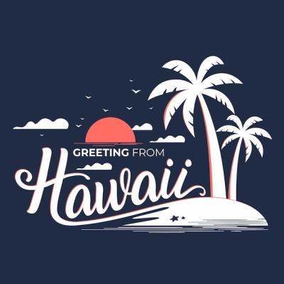 Hawaii Lettering Vector Template – Free Download