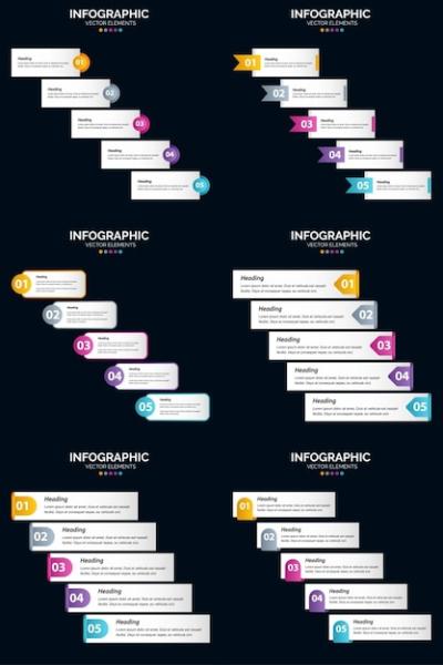 5 Steps Cycle Diagrams and Timelines Infographics – Download Free Stock Photos