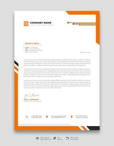 Modern Business and Corporate Letterhead Template – Free Download