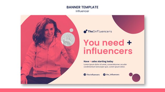 Influencer Banner Template Design – Free Download