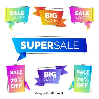 Origami Sale Banner Collection – Free Download Free Stock Photo