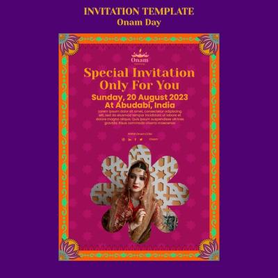 Invitation Template for Onam Festival Celebration – Free to Download