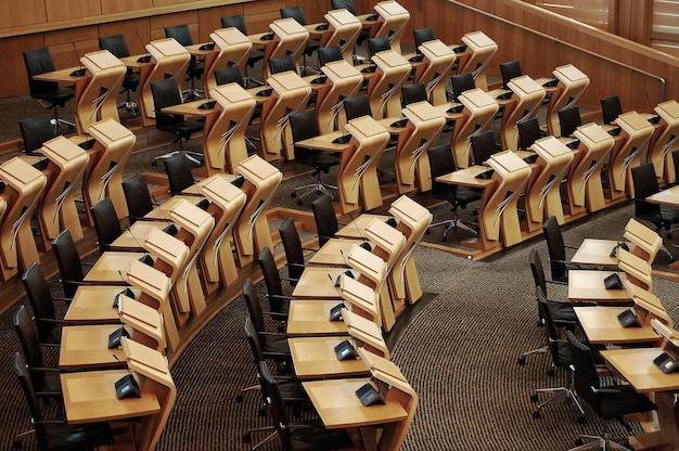 Desks Inside the Scottish Parliament Building – Free Stock Photo, Download Free