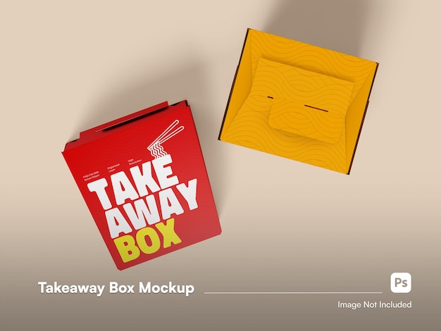 Takeaway Flat Lay Food Box Packaging Mockup – Free Download