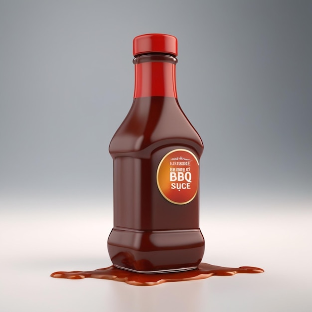 BBQ Sauce Bottle PSD on a White Background – Free Download