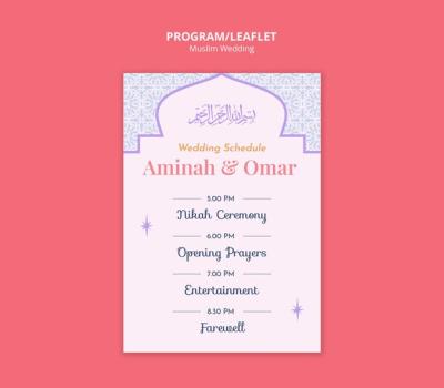 Muslim Wedding Template Design – Free Download